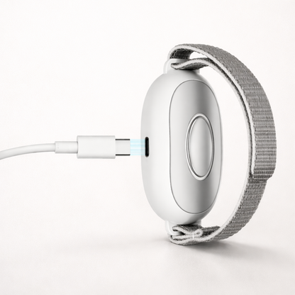 beprana microcurrent relaxation device with adjustable comfort strap connected to a Type-C charging cable